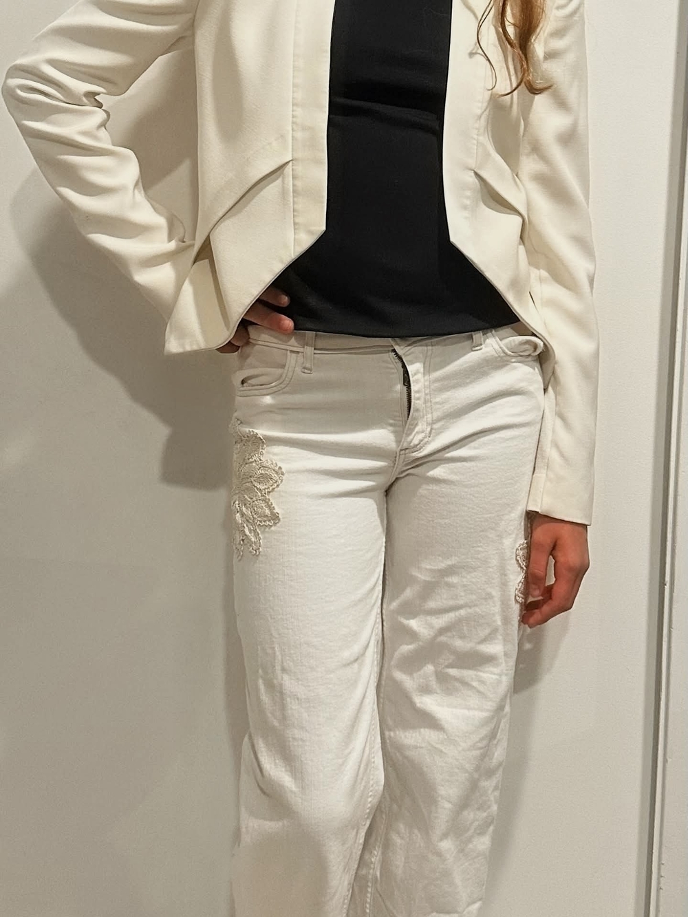 Cropped Ivory Blazer (Jeans Not Included)